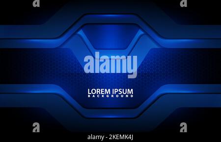 Abstract blue background, with gradient and overlapping shapes, with light effect Stock Vector