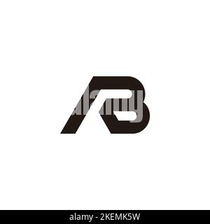 letter ab linked geometric line simple logo vector Stock Vector