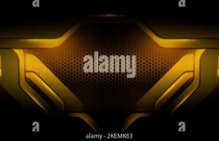 Abstract luxury black and gold 4 background, with gradient and overlapping shapes, with light effect Stock Vector