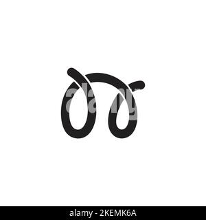 letter n cute spiral abstract logo vector Stock Vector
