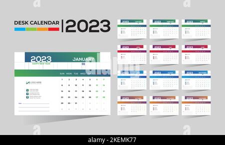 2023 wall vector calendar design Stock Vector
