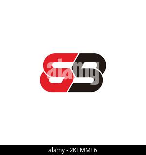 letter sb ambigram simple geometric logo vector Stock Vector