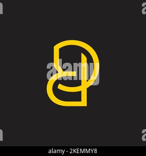 letter dd line simple linked logo vector Stock Vector