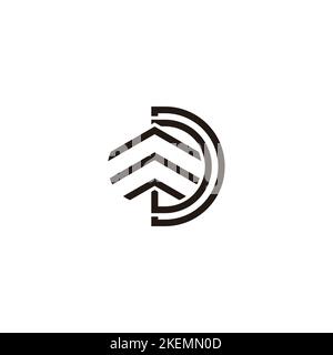letter d abstract building line simple logo vector Stock Vector