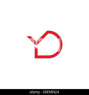 letter yd check mark simple geometric logo vector Stock Vector