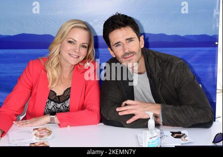 Martha Madison and Brandon Beemer arriving at the 'Days of Our Lives' Day of Days 2022 Fan Event held at the J.W. Marriott at LA LIVE in Los Angeles, CA on November 12, 2022. © Janet Gough / AFF-USA.COM Stock Photo