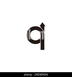 letter q simple loop arrow geometric line logo vector Stock Vector