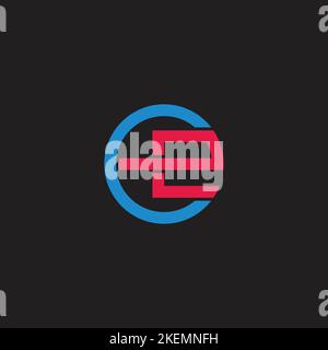 letter ce motion circle line geometric logo vector Stock Vector
