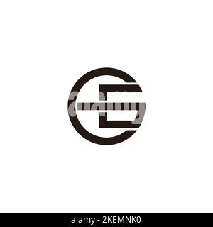 letter cg simple geometric line round logo vector Stock Vector