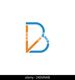 letter vb thin line geometric logo vector Stock Vector