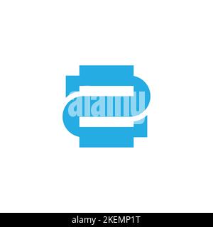 number 2 paper printer geometric logo vector Stock Vector
