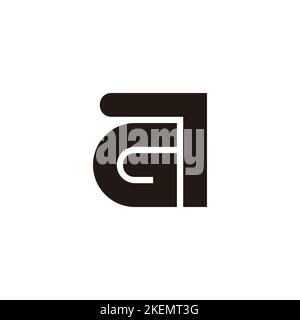 letter ga simple geometric arrow logo vector Stock Vector