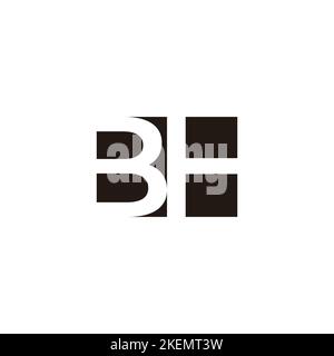 letter bh simple negative space geometric logo vector Stock Vector