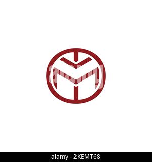 letter mo simple geometric line logo vector Stock Vector