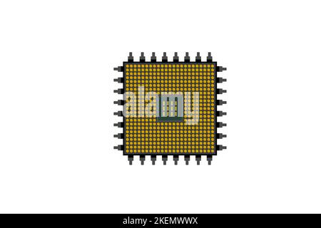 An Abstract design of CPU chips with board connection on white background Stock Photo