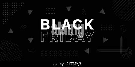 Simple Black Friday Banner Poster - Cover Image for Black Friday Business Sale Page Stock Vector
