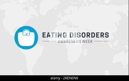 Simple Eating Disorders Awareness Week  Background Illustration with Scale Icon Stock Vector