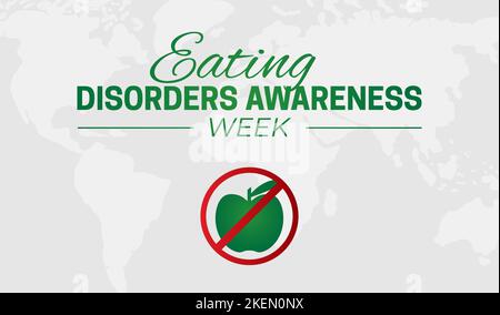 Eating Disorders Awareness Week with Not Eating Apple Illustration Stock Vector