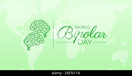 World Bipolar Day Illustration with Brain Stock Vector