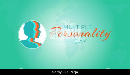 Nice Multiple Personality Day Background Illustration Banner Stock Vector