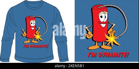im dynamite t shirt graphic design vector illustration digital file Screen printing,kids clothing,kids fashion,vector art,graphic tees,graphic t shirt Stock Vector
