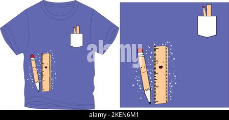 scale with pencil t shirt graphic design vector illustration digital file Screen printing,kids clothing,kids fashion,vector,vector art,graphic tees,gr Stock Vector