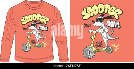 scooter gang t shirt graphic design vector illustration digital file Screen printing,kids clothing,kids fashion,vector,vector art,graphic tees,graphic Stock Vector