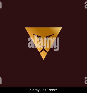 Triangle Lion Logo Design. Jaguar Triangle Stock Vector