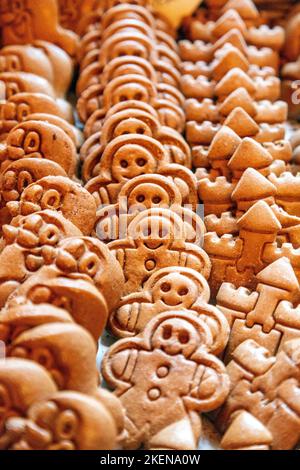 A selection on gingerbread cookies (Perníkový panáček, Prague, Czech Republic) Stock Photo
