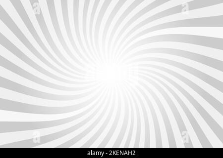 Sun rays background. White and gray radial swirl abstract comic pattern. Vector spiral explosion abstract lines backdrop Stock Vector