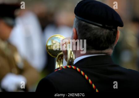 Remembrance Sunday 2022 The Cenotaph, Hamilton Square, Birkenhead Sunday 13th November 2022 Pic by Chris Stading Stock Photo