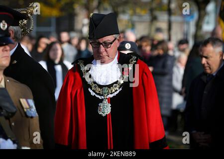 Remembrance Sunday 2022 The Cenotaph, Hamilton Square, Birkenhead Sunday 13th November 2022 Pic by Chris Stading Stock Photo