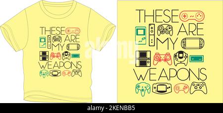 these are my weapons t shirt graphic design vector illustration digital file tees,graphic t shirt,t shirt Screen printing,kids clothing,kids fashion,v Stock Vector