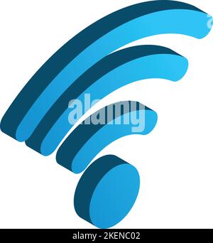 internet wifi illustration in 3D isometric style isolated on background Stock Vector