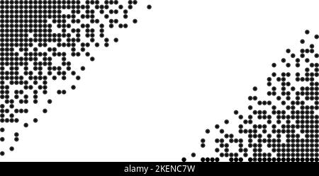 Small black circles on a white background. Vector. Pattern. Dark geometric shapes on a light background. Free space. Copy space. Stock Vector