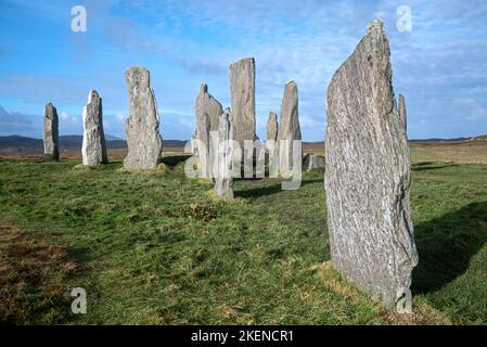 Callanish standing stones - the 5,000 year old stone circle on Isle of Lewis in the Outer Hebrides, Scotland, UK. Stock Photo