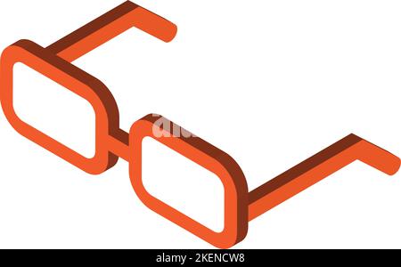 square glasses illustration in 3D isometric style isolated on background Stock Vector