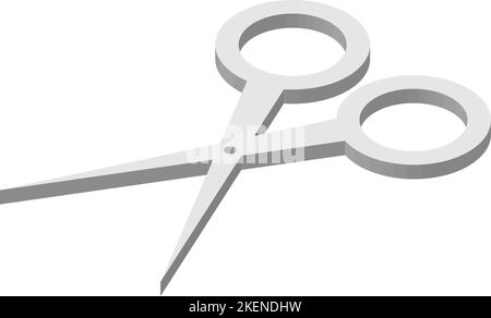 surgical scissors for hospital illustration in 3D isometric style isolated on background Stock Vector