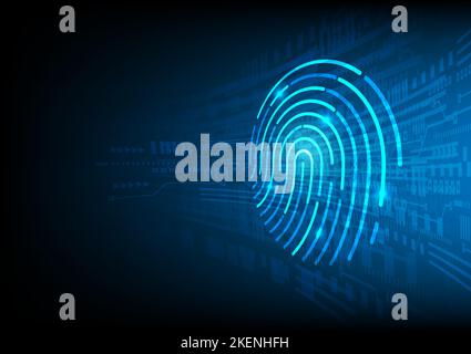 Fingerprint on circuit board design technology background. Vector illustration. Stock Vector
