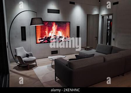 Modern interior design for home, office, interior details, upholstered furniture Stock Photo