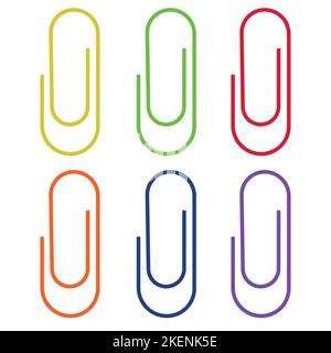 Abstract set with a set of colorful paper clips on a transparent background. Set of education illustrations. Modern abstract transparent background. Stock Vector