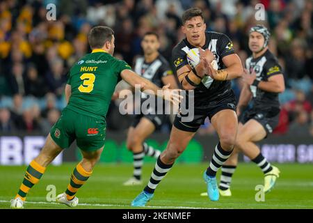 Leeds, UK. 03rd Nov, 2022. Match action during the Rugby League World 2021 match between Australia and New Zealand at Elland Road, Leeds, England on 11 November 2022. Photo by David Horn. Credit: PRiME Media Images/Alamy Live News Stock Photo
