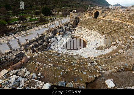 Ruins of the ancient city of Ephesus, located on the territory of Turkey Stock Photo