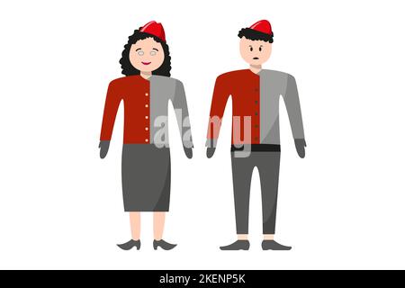 Two friends meeting waving hello with dialogue speech bubbles. Social and friendship concept. Vector illustration in flat style Stock Vector