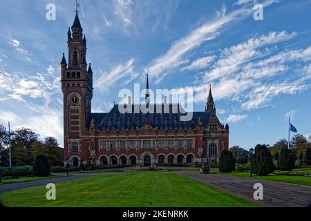 The Hague, Netherlands. 31th Oct 2022. Peace Palace, International Court of Justice of the United Nations in The Hague, Netherlands. Stock Photo