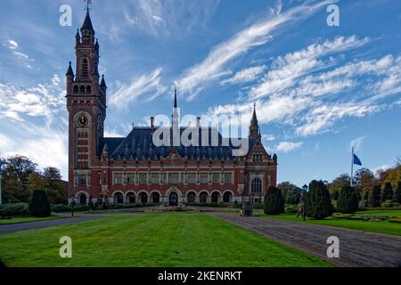 The Hague, Netherlands. 31th Oct 2022. Peace Palace, International Court of Justice of the United Nations in The Hague, Netherlands. Stock Photo