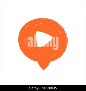Video play button isolated on white background Stock Vector