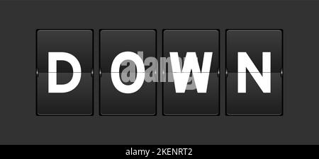 Black color analog flip board with word on gray background Stock Vector