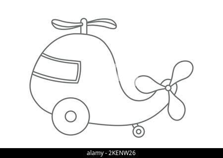 Hand drawn helicopter. Children drawing of helicopter. Vector ...