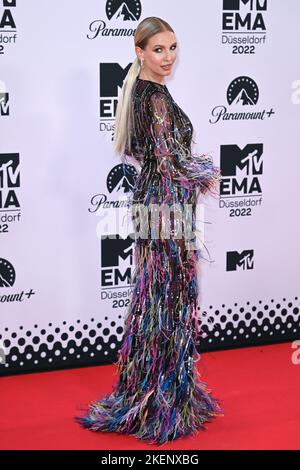 Dusseldorf, Germany. 13th Nov, 2022. Leonie Hanne arriving at The MTV European Music Awards, PSD Bank Dome. Credit: Doug Peters/EMPICS/Alamy Live News Stock Photo